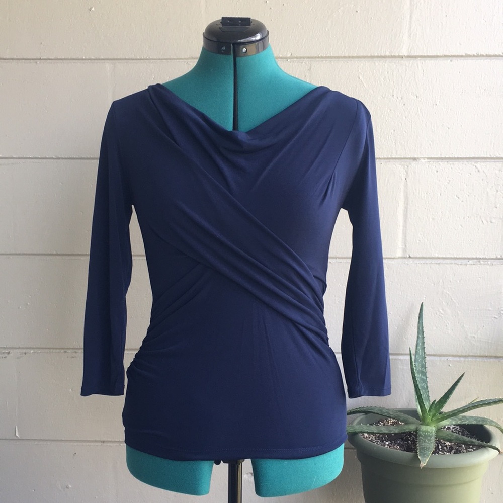 New York & Co. Navy Blouse